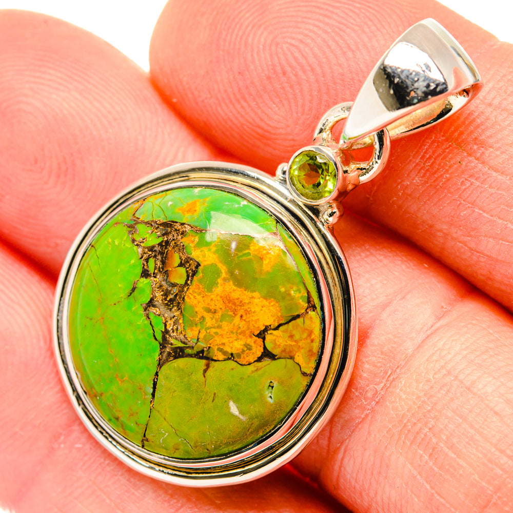 Green Copper Composite Turquoise Pendants handcrafted by Anasilvercos - PD30163