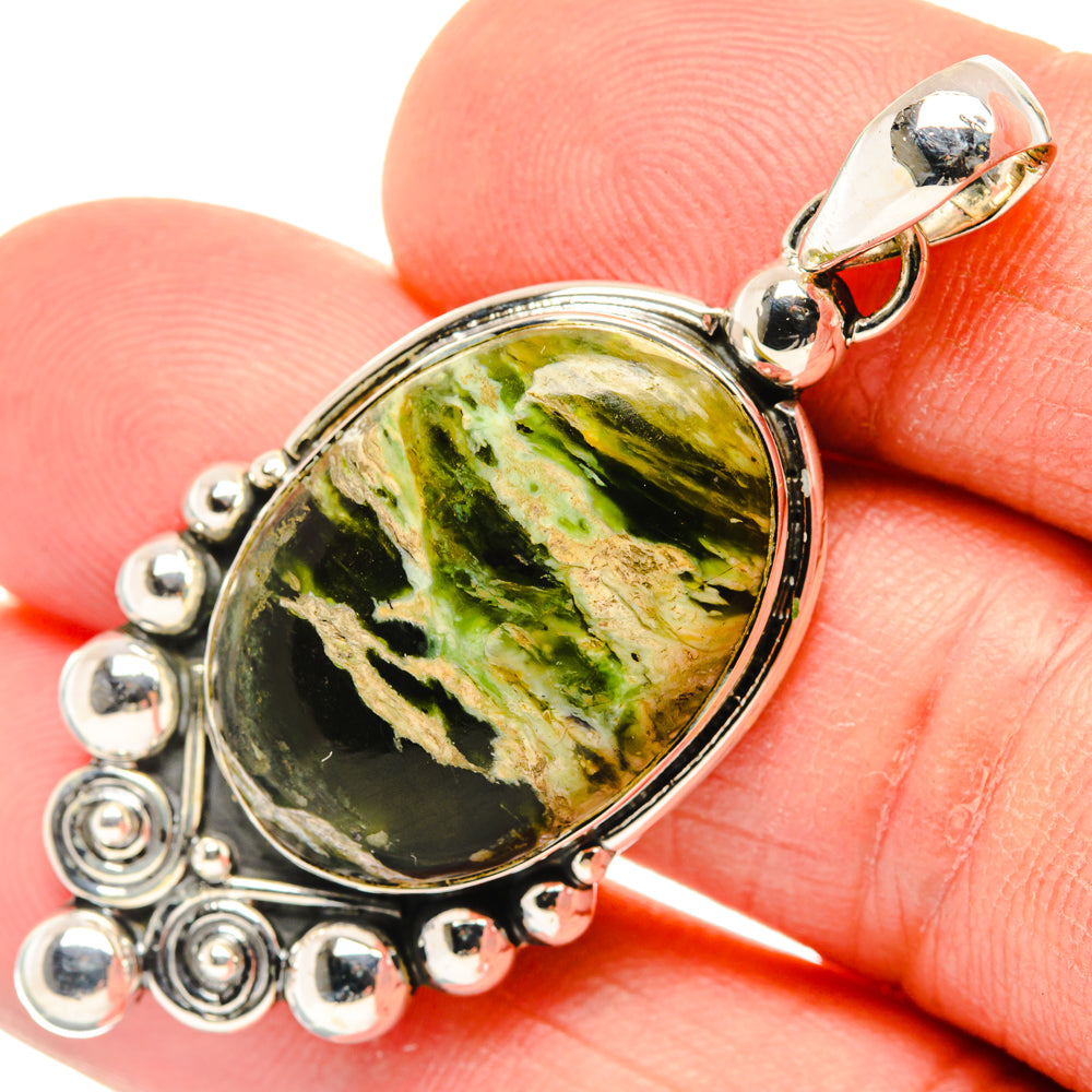 Australian Green Opal Pendants handcrafted by Anasilvercos - PD30170