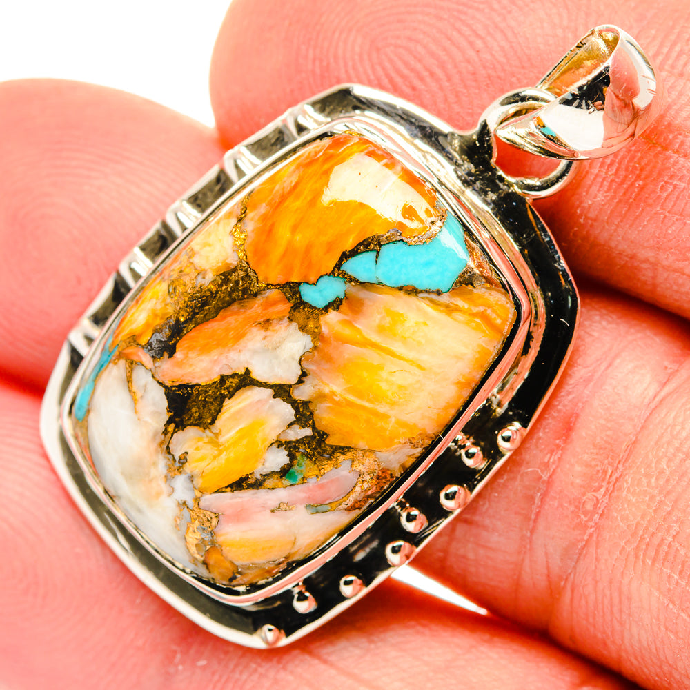 Spiny Oyster Turquoise Pendants handcrafted by Anasilvercos - PD30171