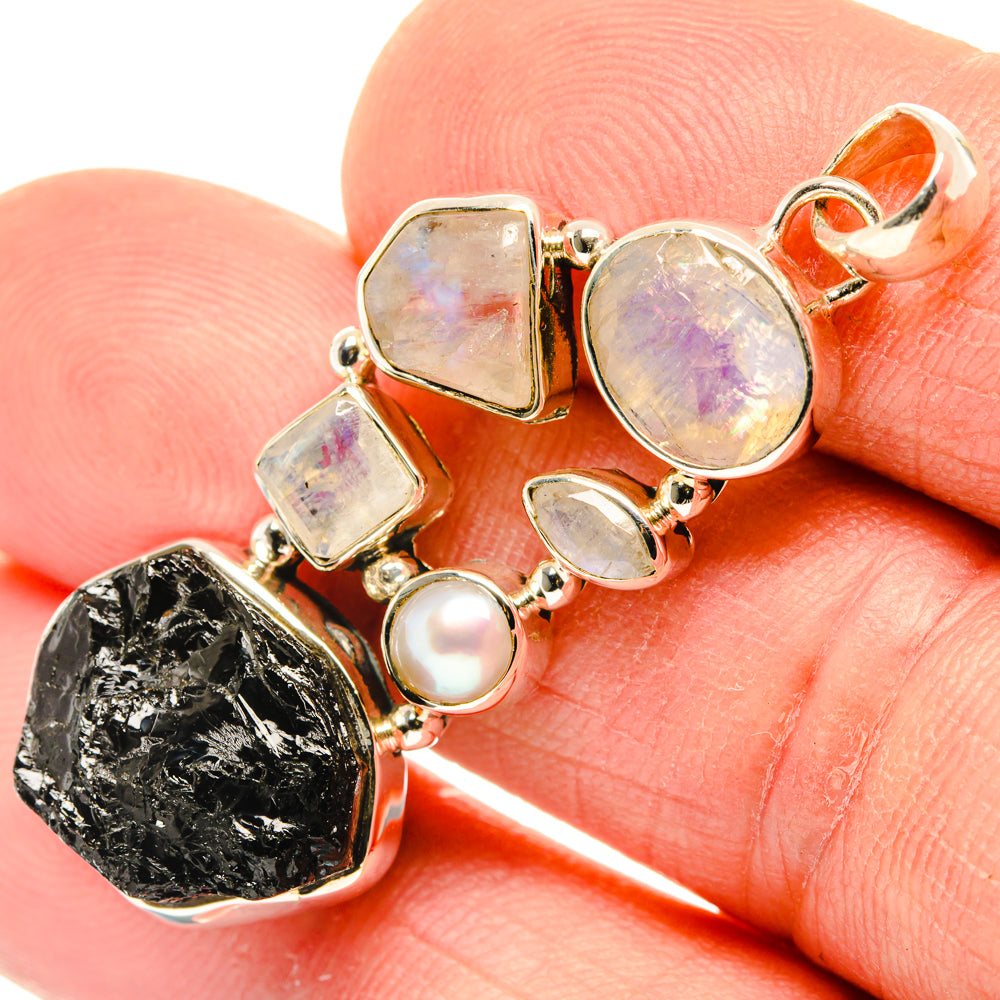 Black Tourmaline Pendants handcrafted by Anasilvercos - PD30172