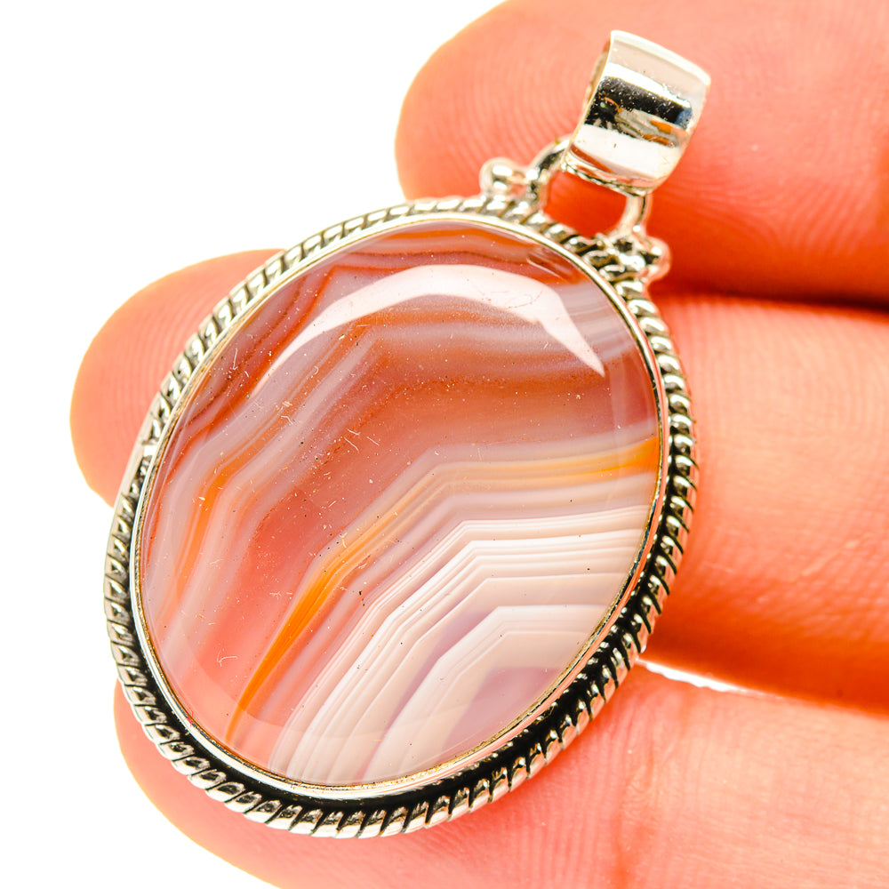 Botswana Agate Pendants handcrafted by Anasilvercos - PD3018