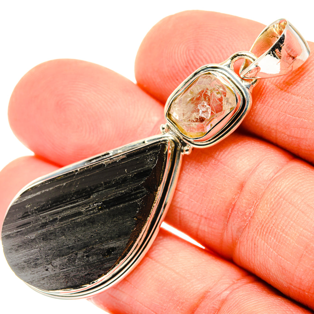 Black Tourmaline Pendants handcrafted by Anasilvercos - PD30190