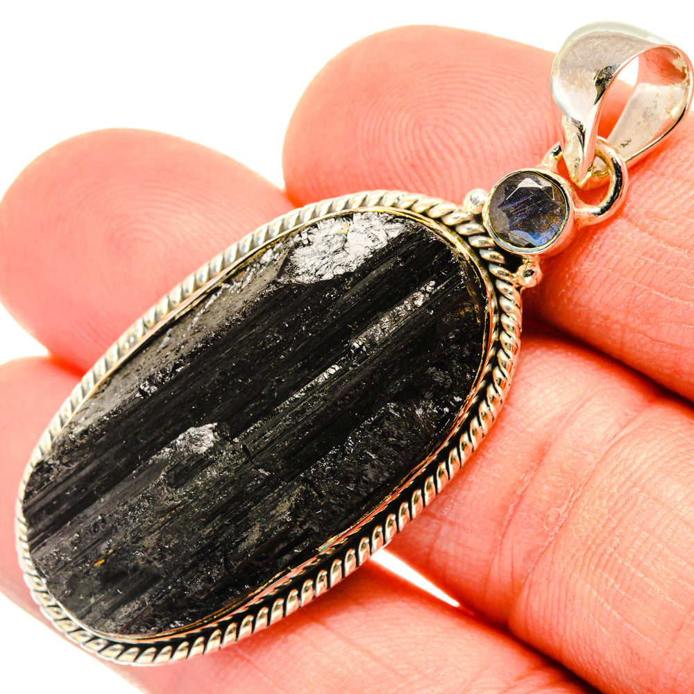 Black Tourmaline Pendants handcrafted by Anasilvercos - PD30193