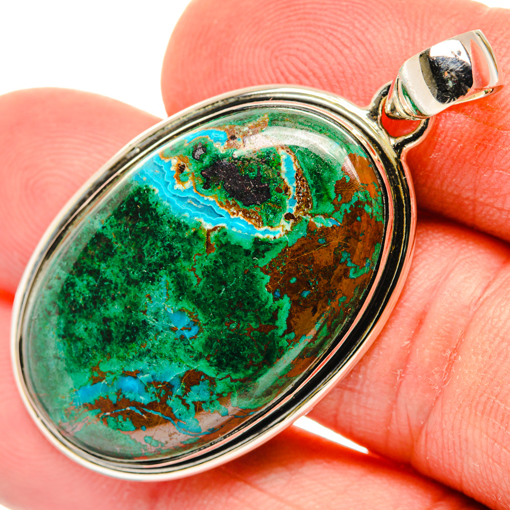 Azurite In Malachite Pendants handcrafted by Anasilvercos - PD30212