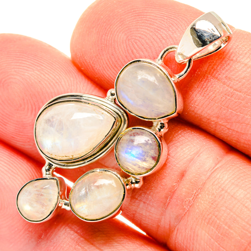 Rainbow Moonstone Pendants handcrafted by Anasilvercos - PD30231