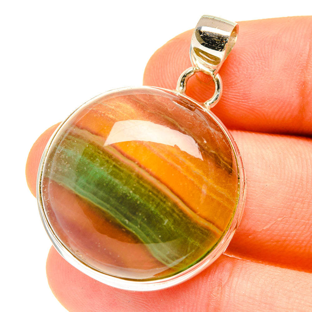 Green Fluorite Pendants handcrafted by Anasilvercos - PD3025