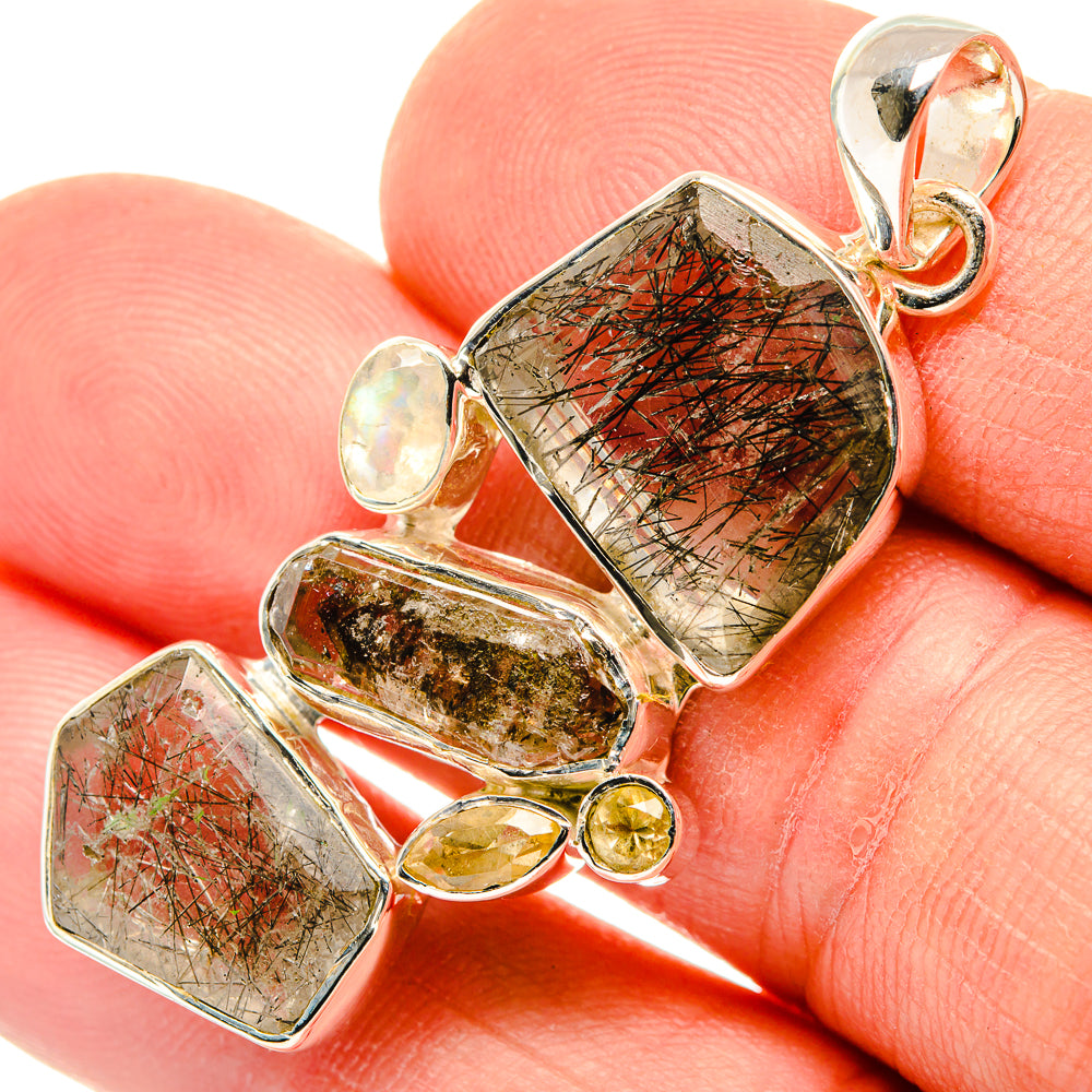 Tourmalinated Quartz Pendants handcrafted by Anasilvercos - PD30262