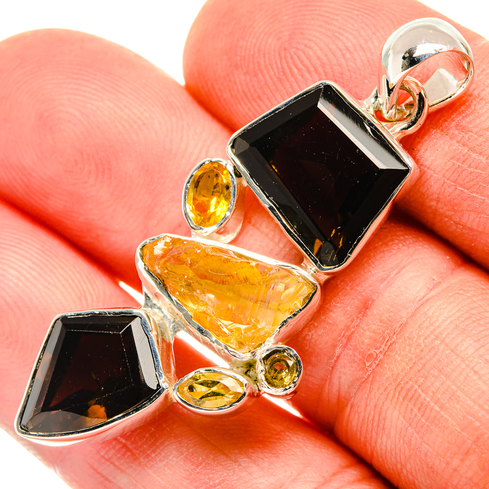 Smoky Quartz Pendants handcrafted by Anasilvercos - PD30263