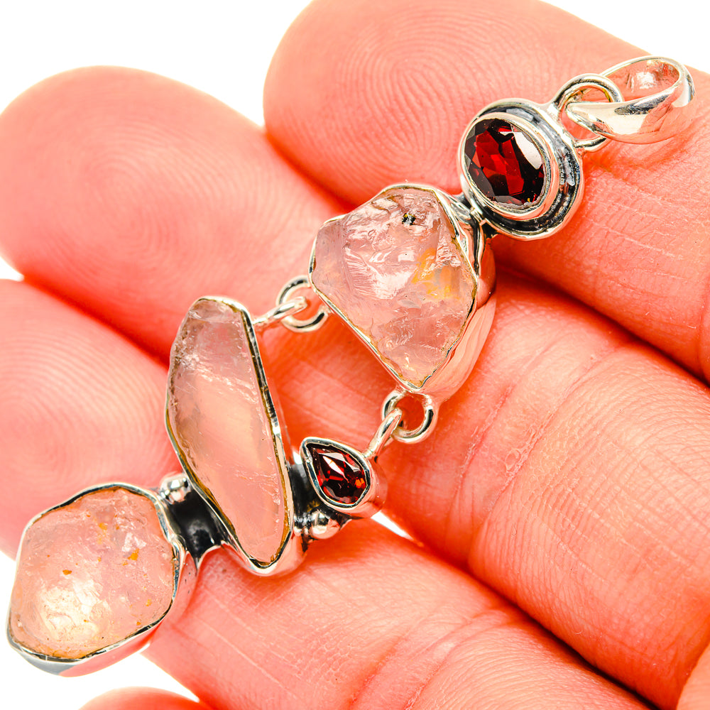Rose Quartz Pendants handcrafted by Anasilvercos - PD30270