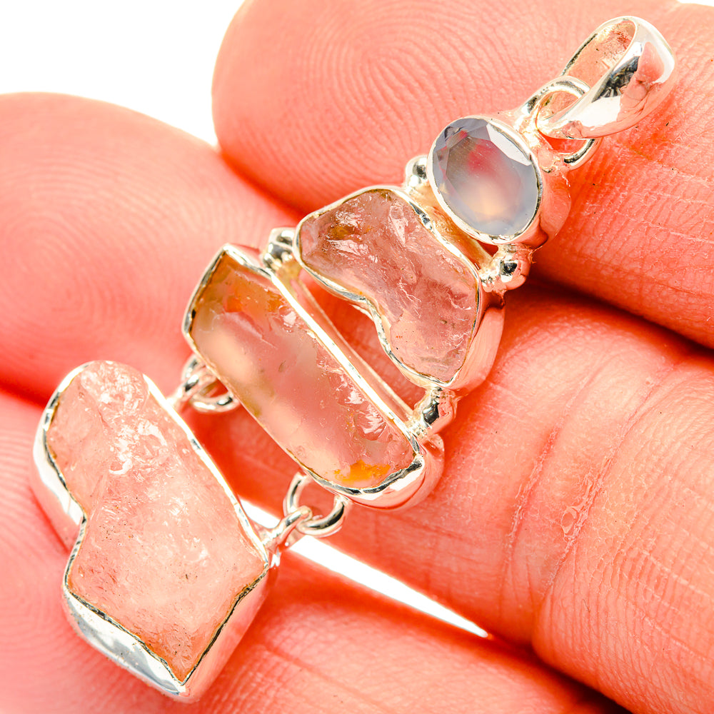 Rose Quartz Pendants handcrafted by Anasilvercos - PD30274