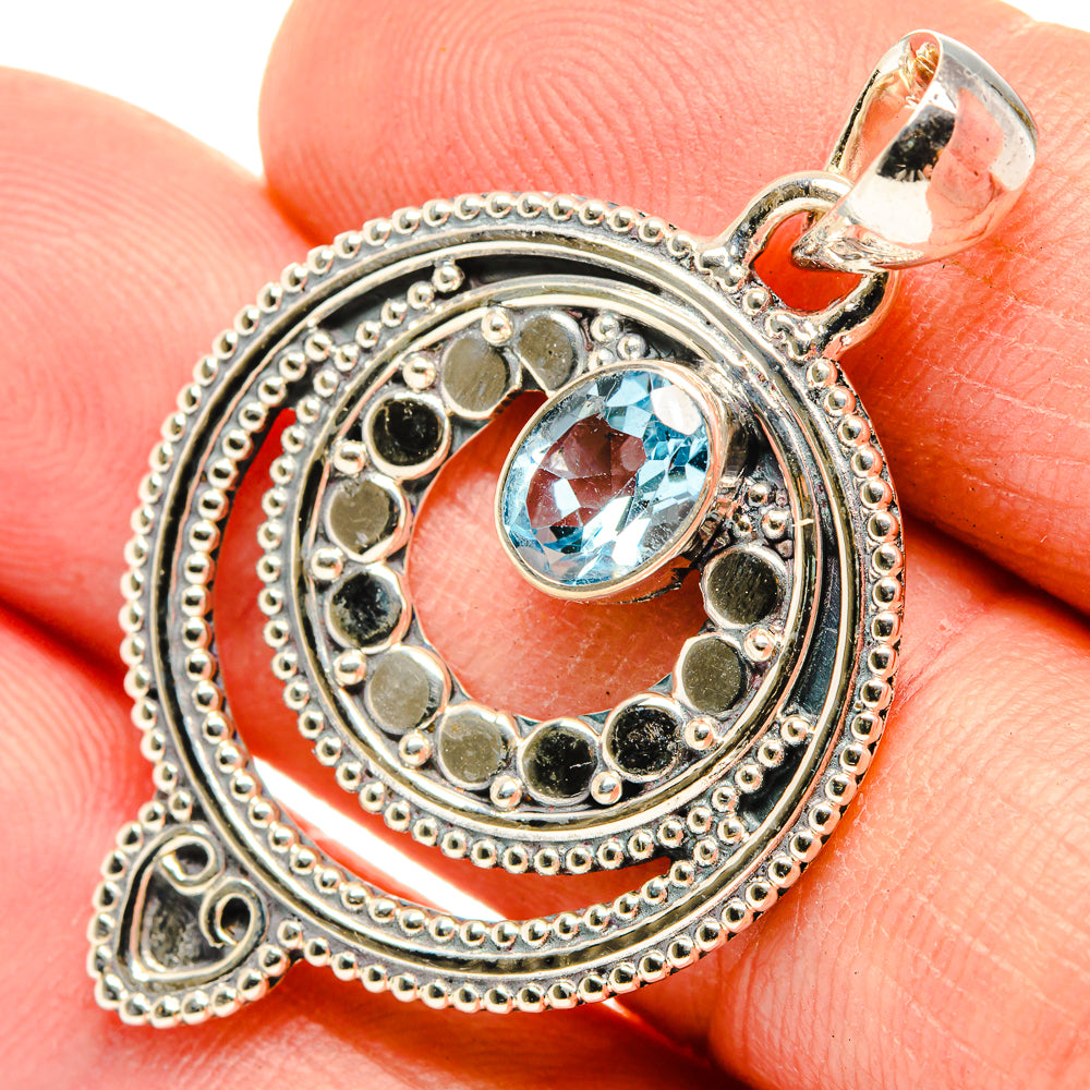 Blue Topaz Pendants handcrafted by Anasilvercos - PD30292