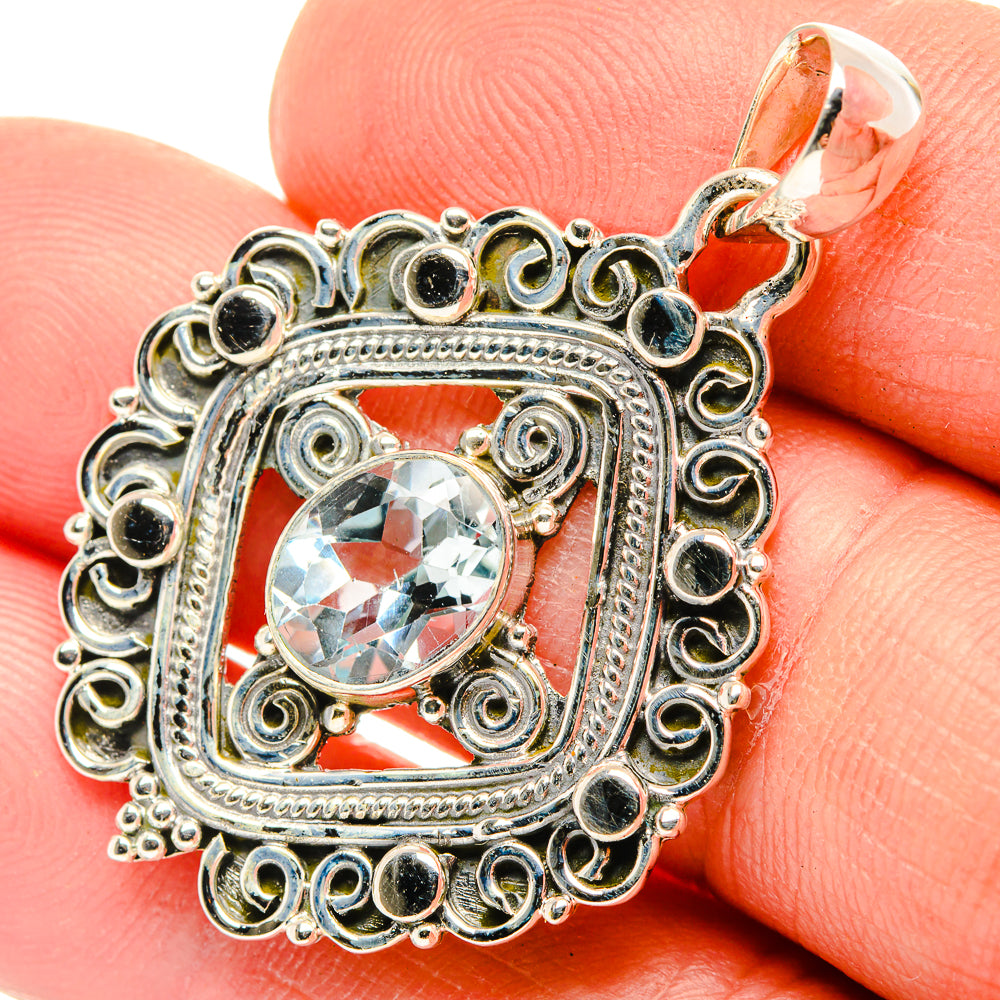 Blue Topaz Pendants handcrafted by Anasilvercos - PD30293
