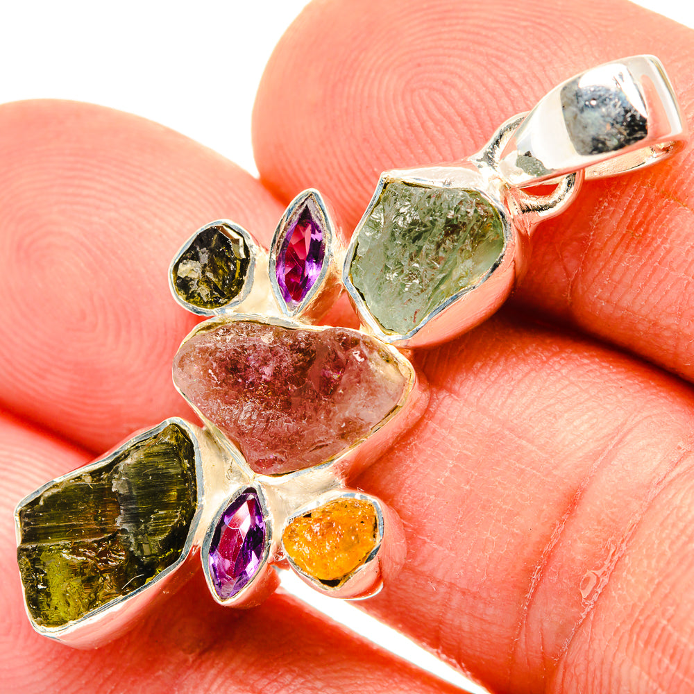 Green Tourmaline Pendants handcrafted by Anasilvercos - PD30303