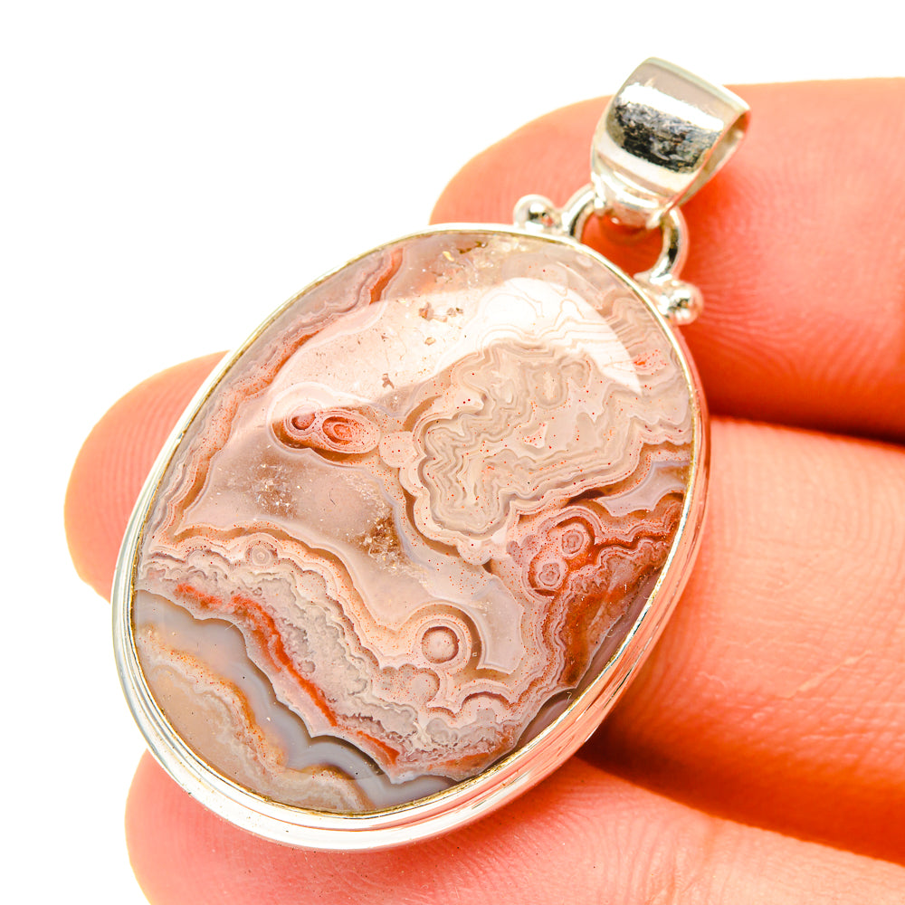 Crazy Lace Agate Pendants handcrafted by Anasilvercos - PD3031