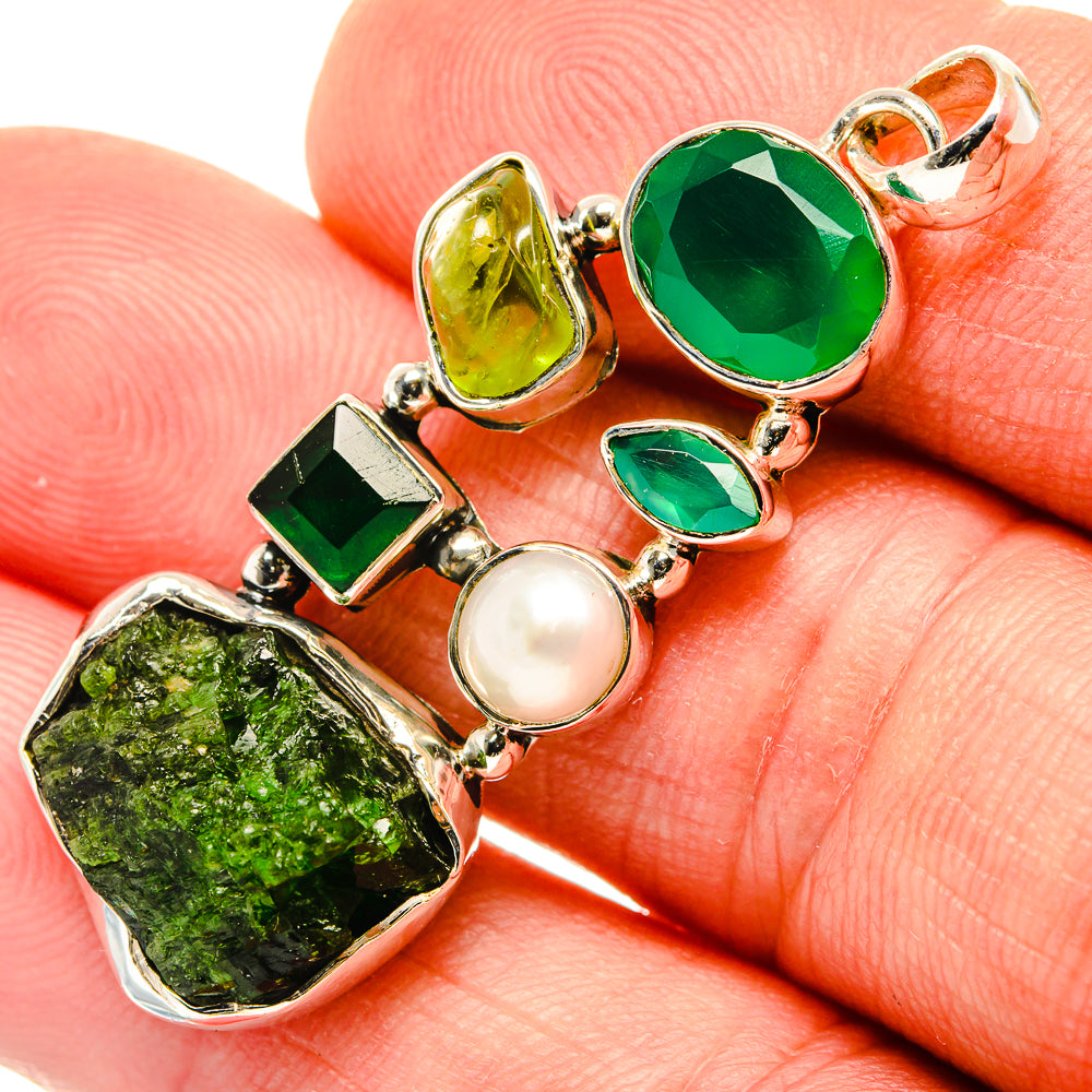 Chrome Diopside Pendants handcrafted by Anasilvercos - PD30314