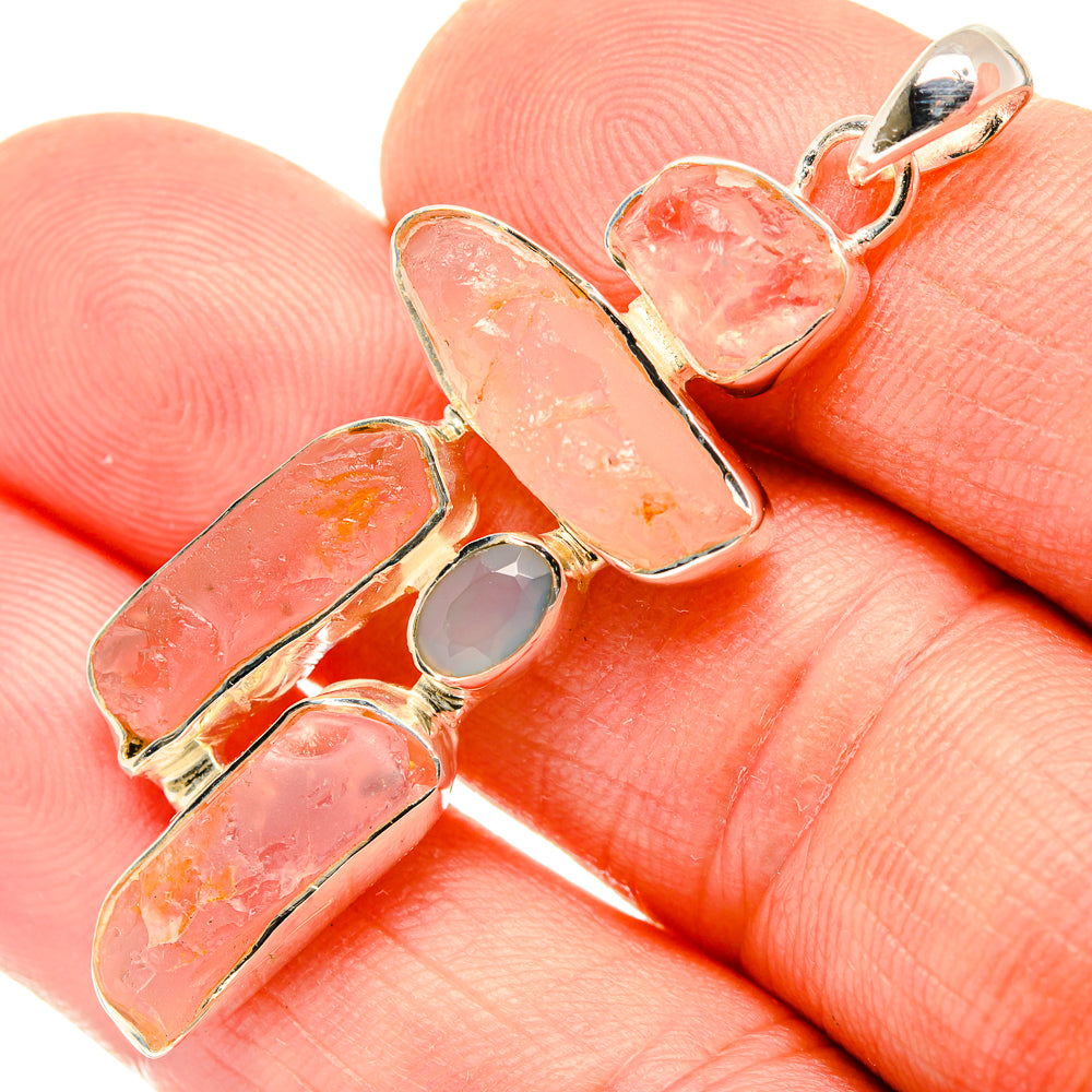 Rose Quartz Pendants handcrafted by Anasilvercos - PD30316