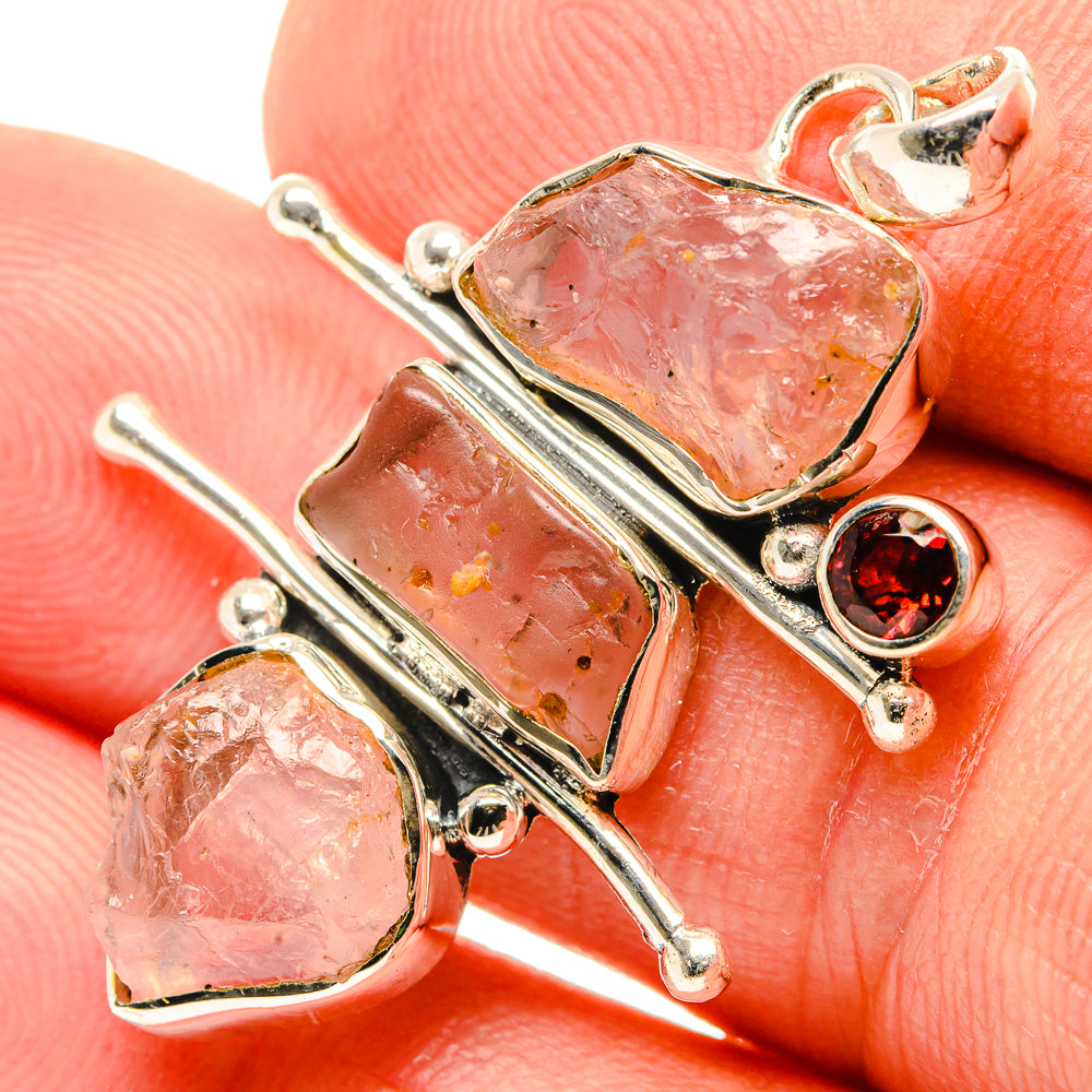 Rose Quartz Pendants handcrafted by Anasilvercos - PD30317