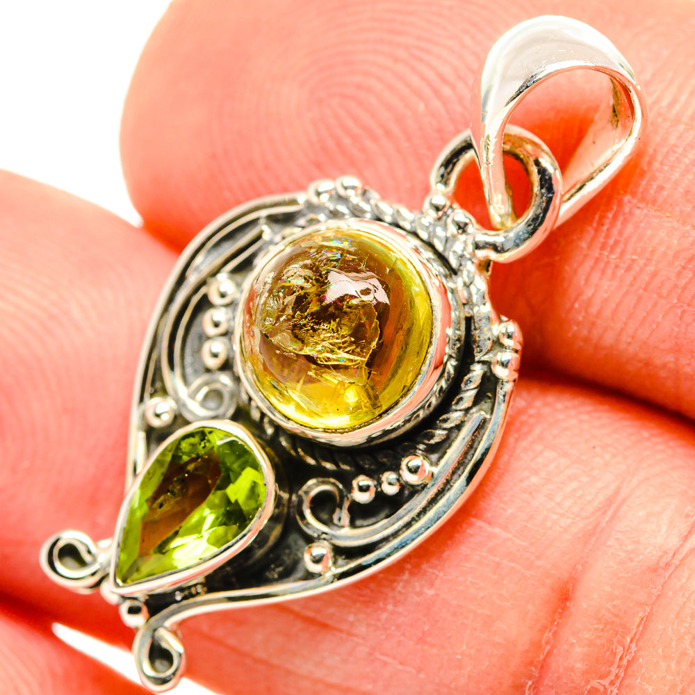 Green Tourmaline Pendants handcrafted by Anasilvercos - PD30339