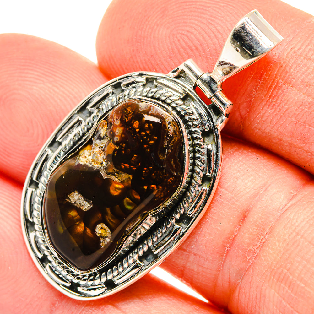 Mexican Fire Agate Pendants handcrafted by Anasilvercos - PD30349