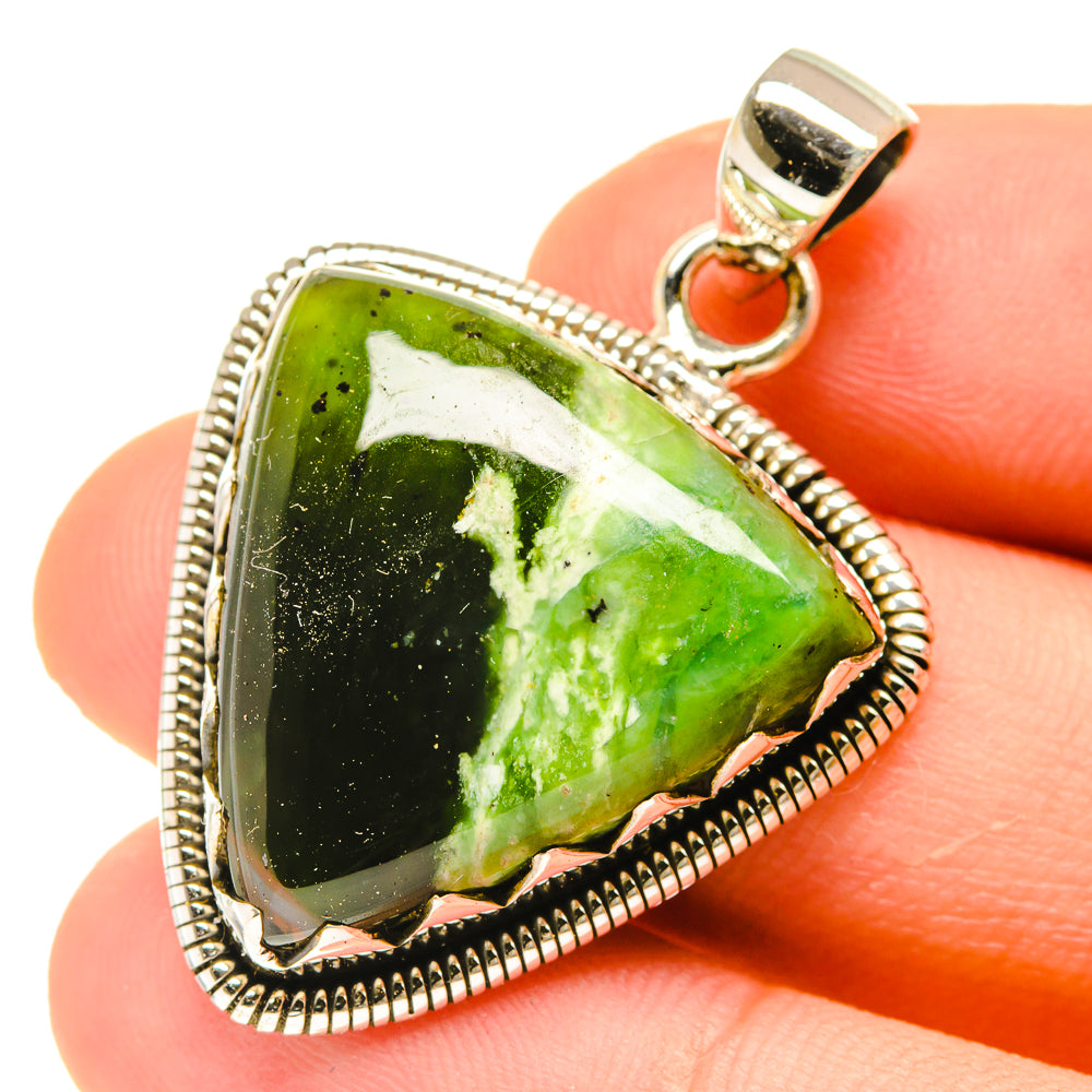 Australian Green Opal Pendants handcrafted by Anasilvercos - PD3036