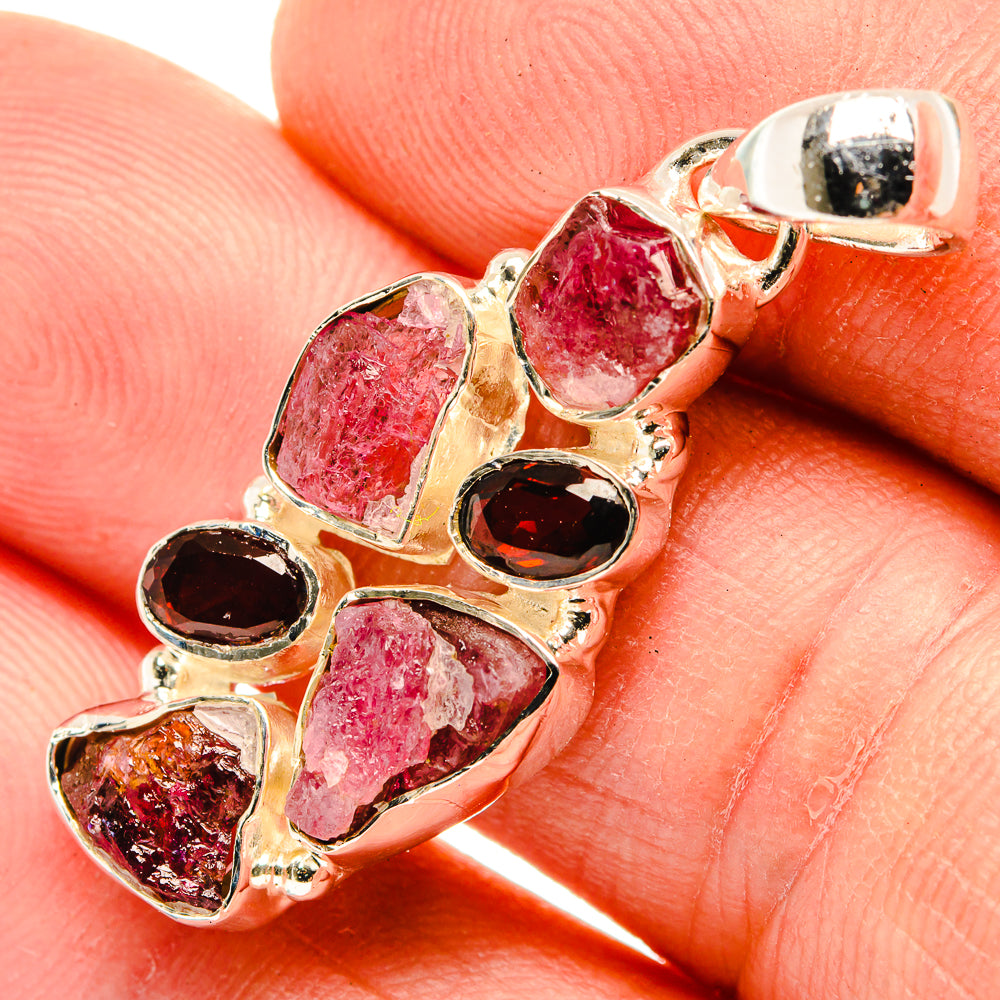 Pink Tourmaline Pendants handcrafted by Anasilvercos - PD30364