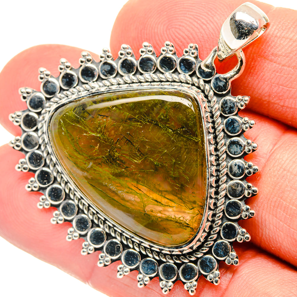 Green Moss Agate Pendants handcrafted by Anasilvercos - PD30376
