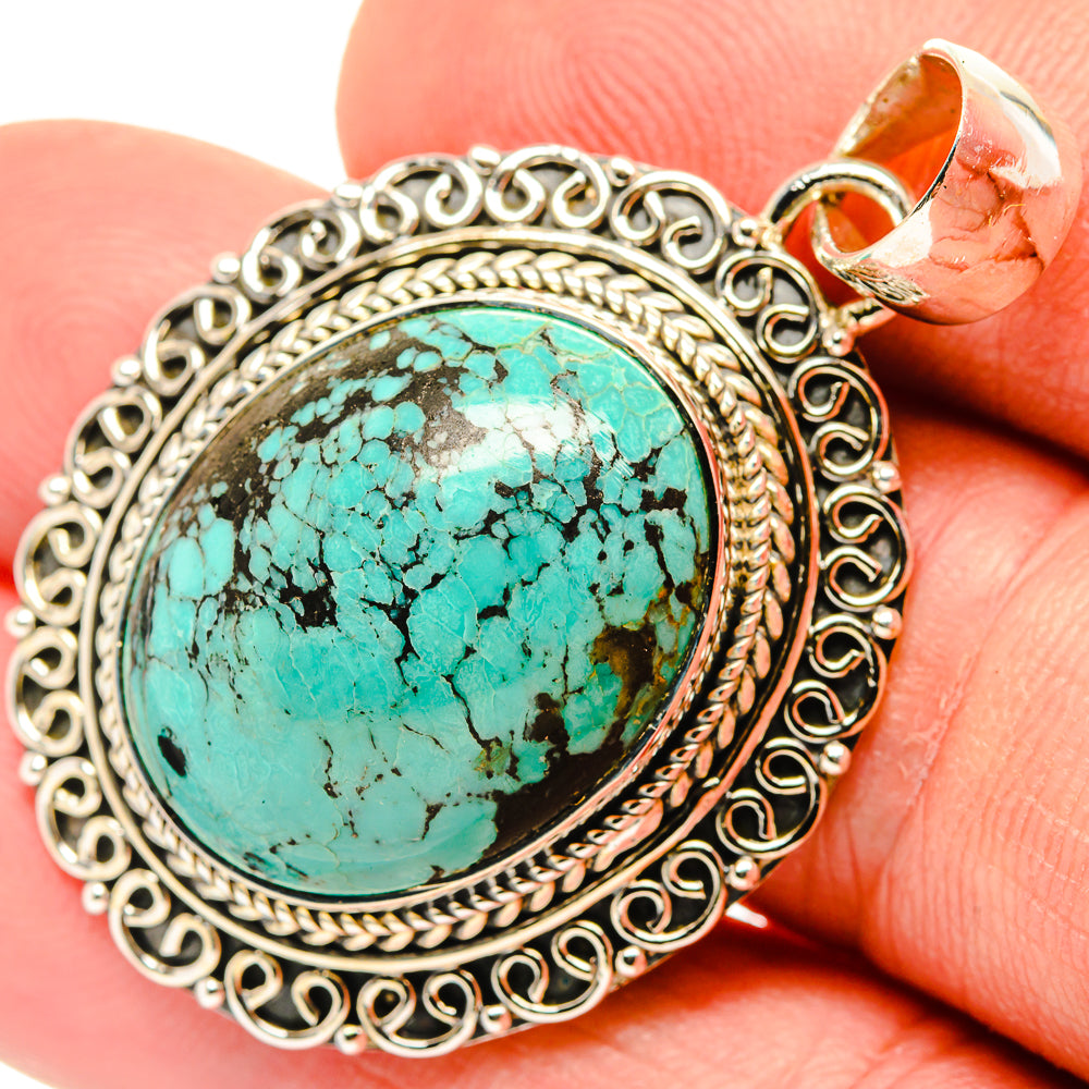Tibetan Turquoise Pendants handcrafted by Anasilvercos - PD30389