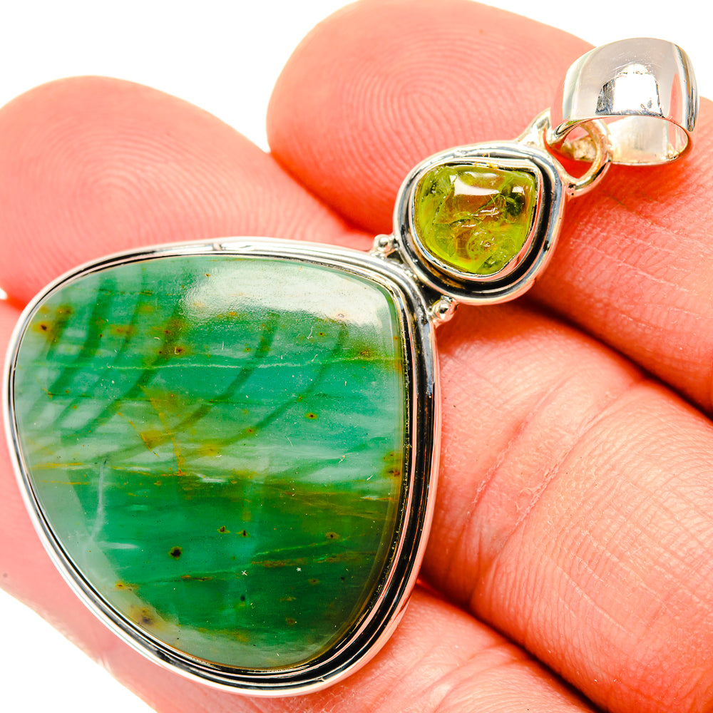 Chrysoprase Pendants handcrafted by Anasilvercos - PD30399