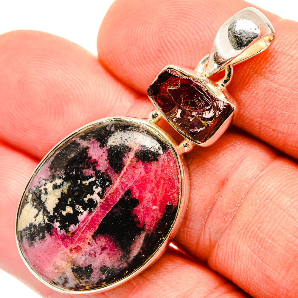 Rhodonite Pendants handcrafted by Anasilvercos - PD30406