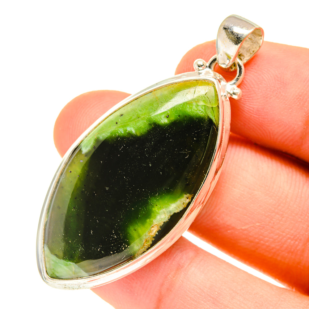 Australian Green Opal Pendants handcrafted by Anasilvercos - PD3041
