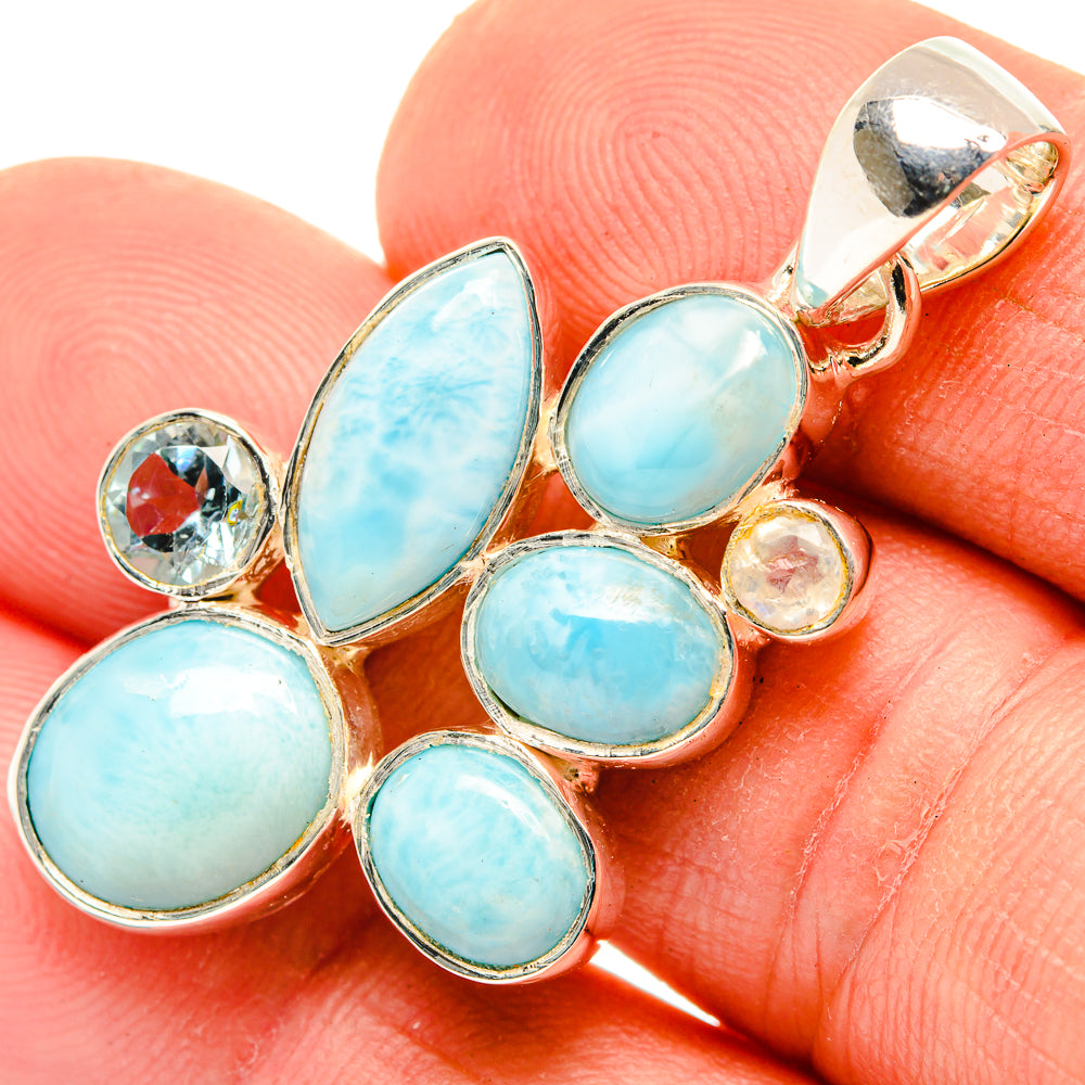 Larimar Pendants handcrafted by Anasilvercos - PD30410