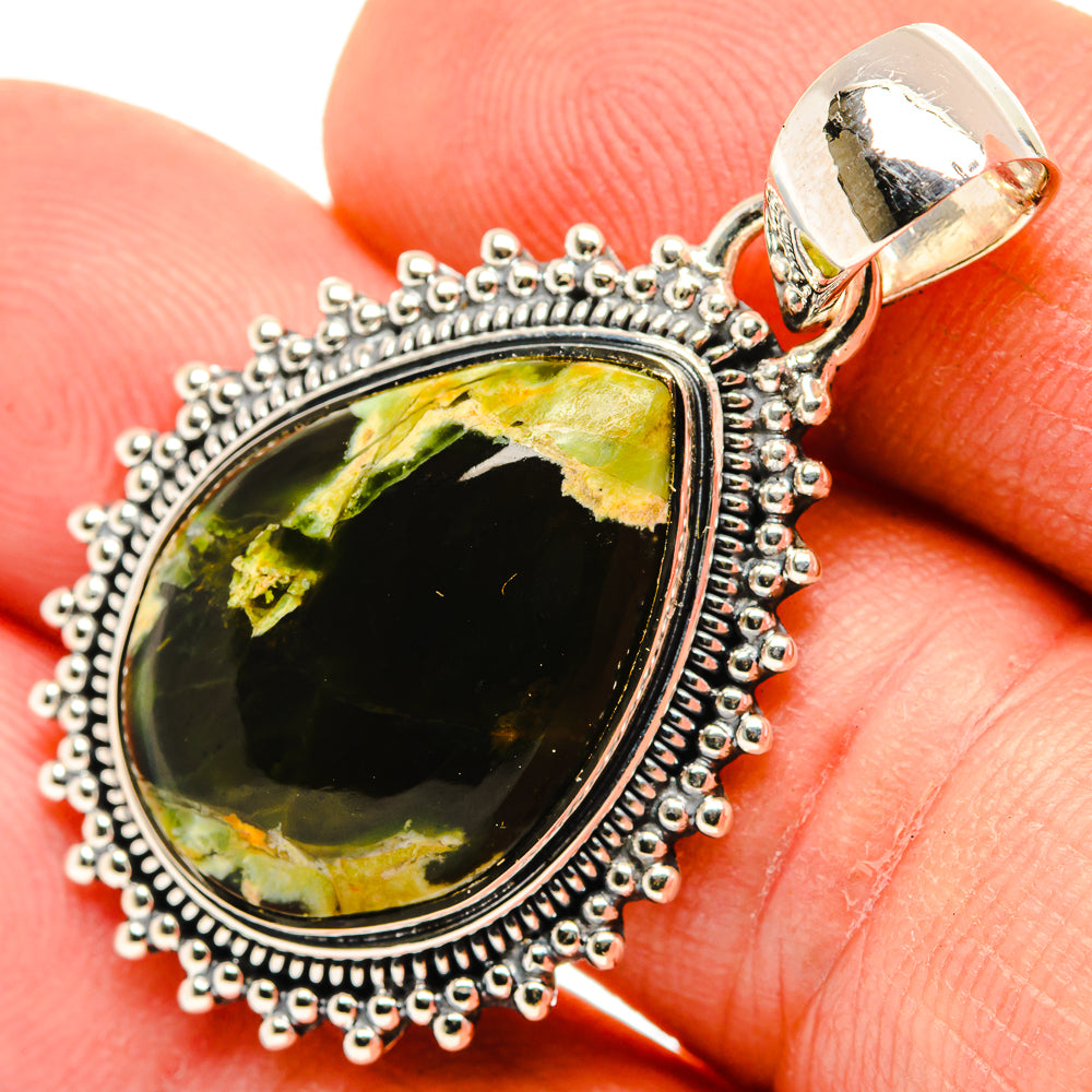 Australian Green Opal Pendants handcrafted by Anasilvercos - PD30412