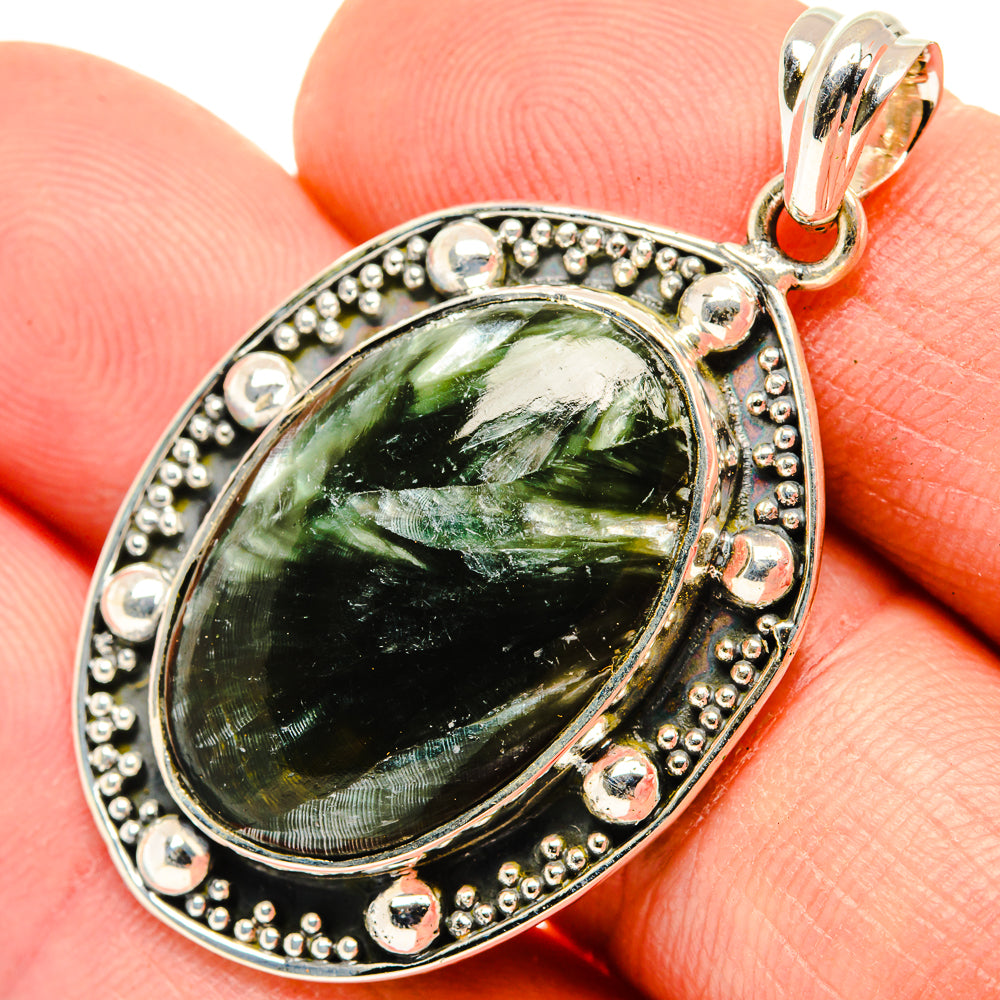 Seraphinite Pendants handcrafted by Anasilvercos - PD30422