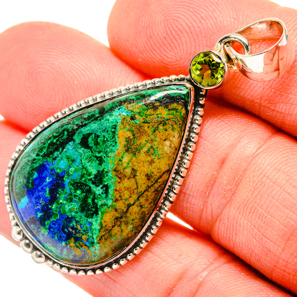 Azurite In Malachite Pendants handcrafted by Anasilvercos - PD30455