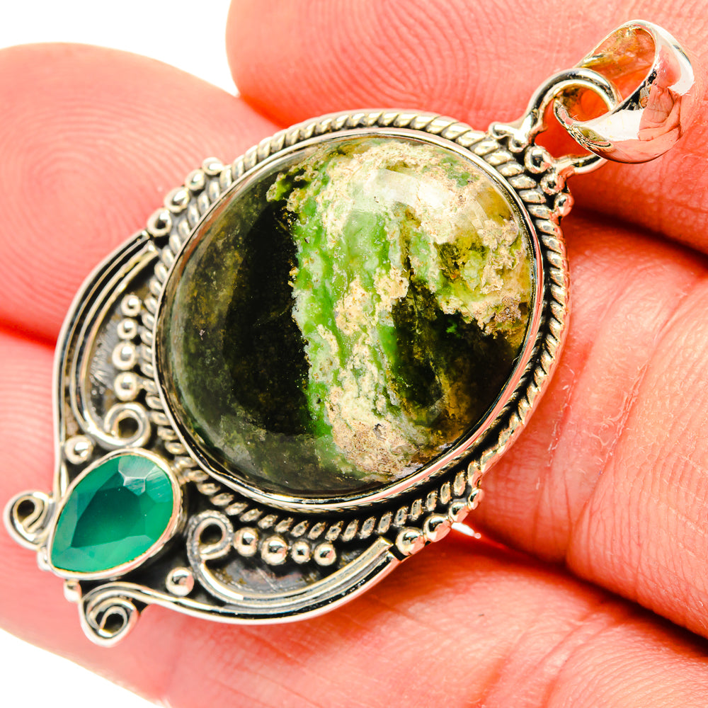 Australian Green Opal Pendants handcrafted by Anasilvercos - PD30460