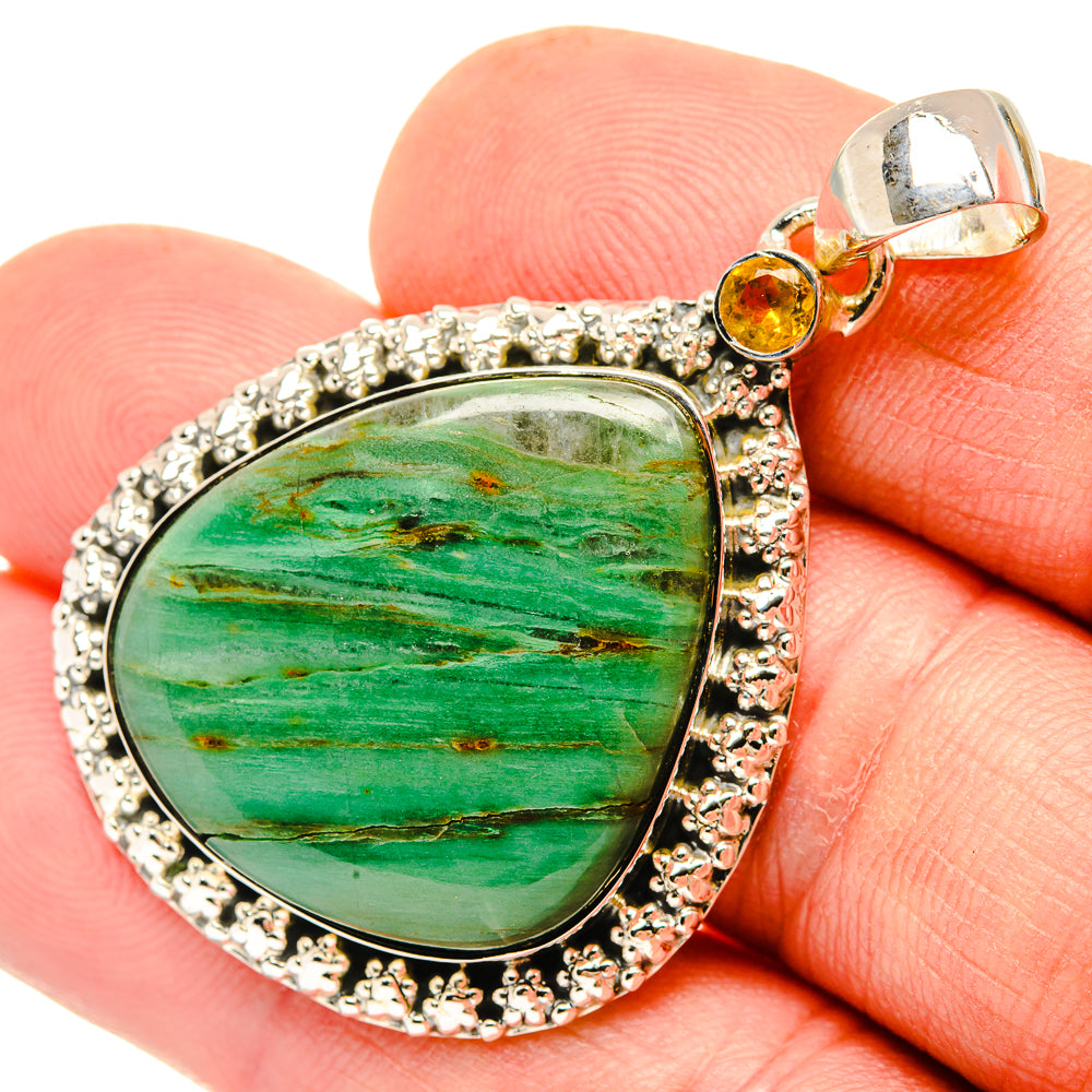 Green Jasper Pendants handcrafted by Anasilvercos - PD30482