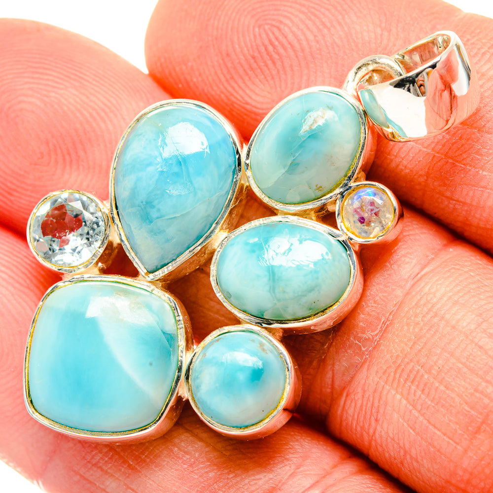 Larimar Pendants handcrafted by Anasilvercos - PD30483