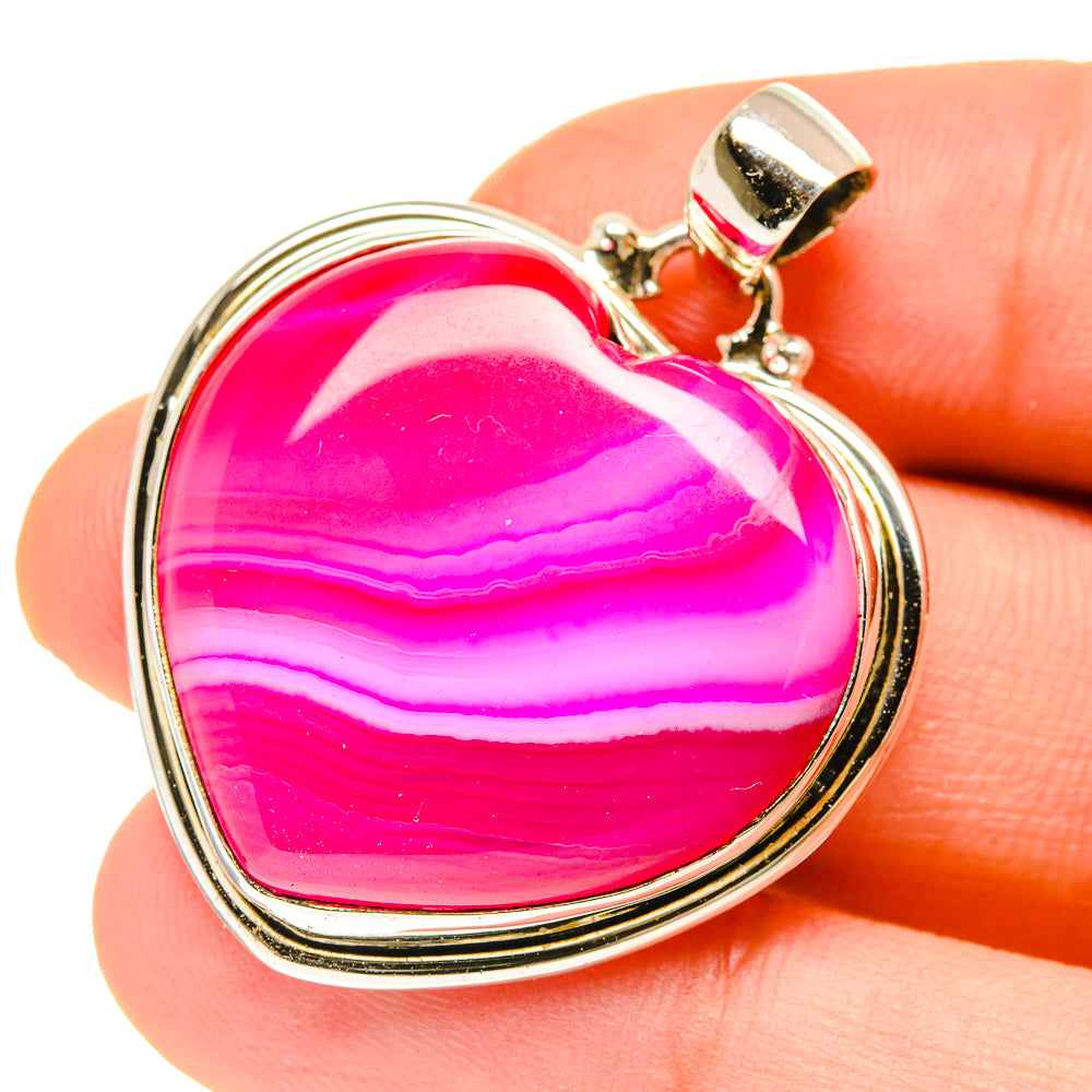Pink Botswana Agate Pendants handcrafted by Anasilvercos - PD3050
