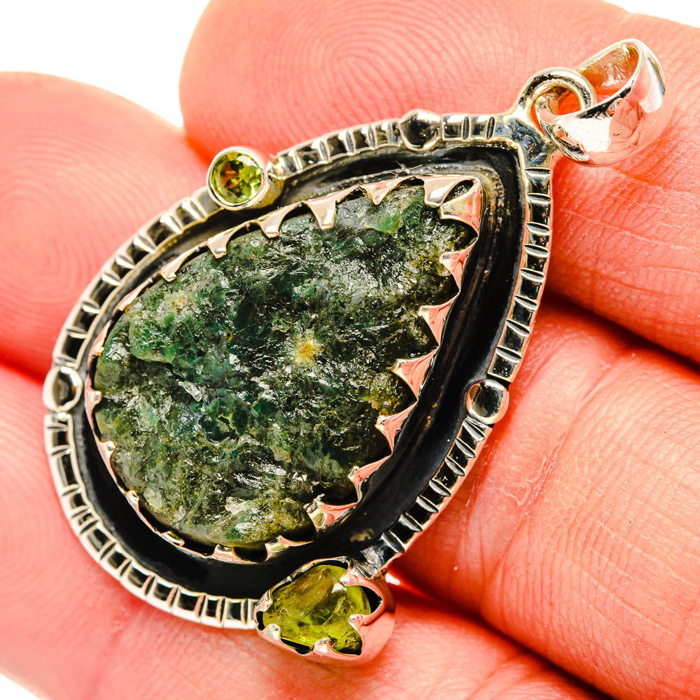 Green Tourmaline Pendants handcrafted by Anasilvercos - PD30516