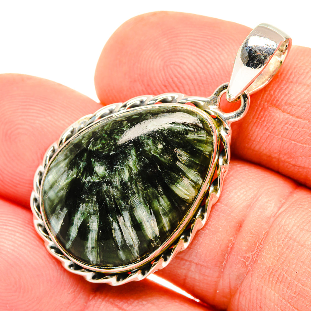 Seraphinite Pendants handcrafted by Anasilvercos - PD30521