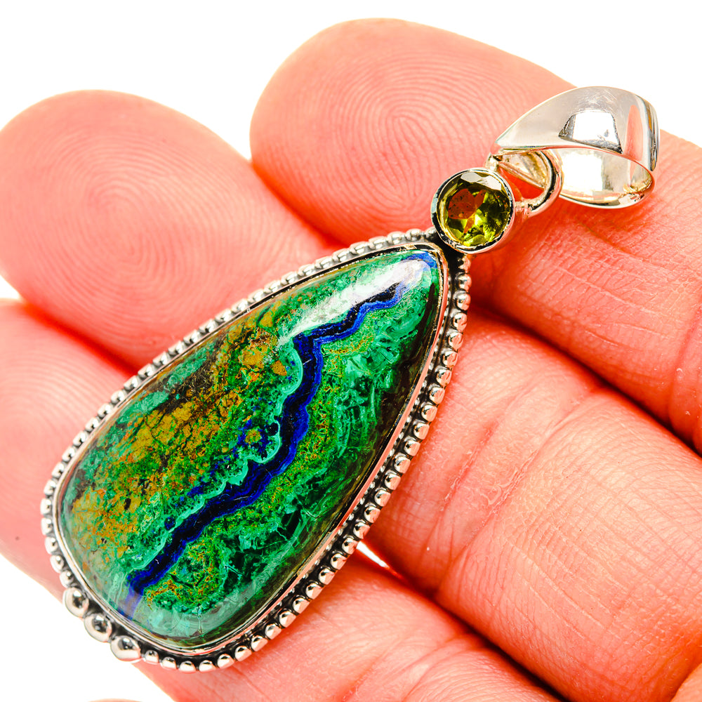 Azurite In Malachite Pendants handcrafted by Anasilvercos - PD30531