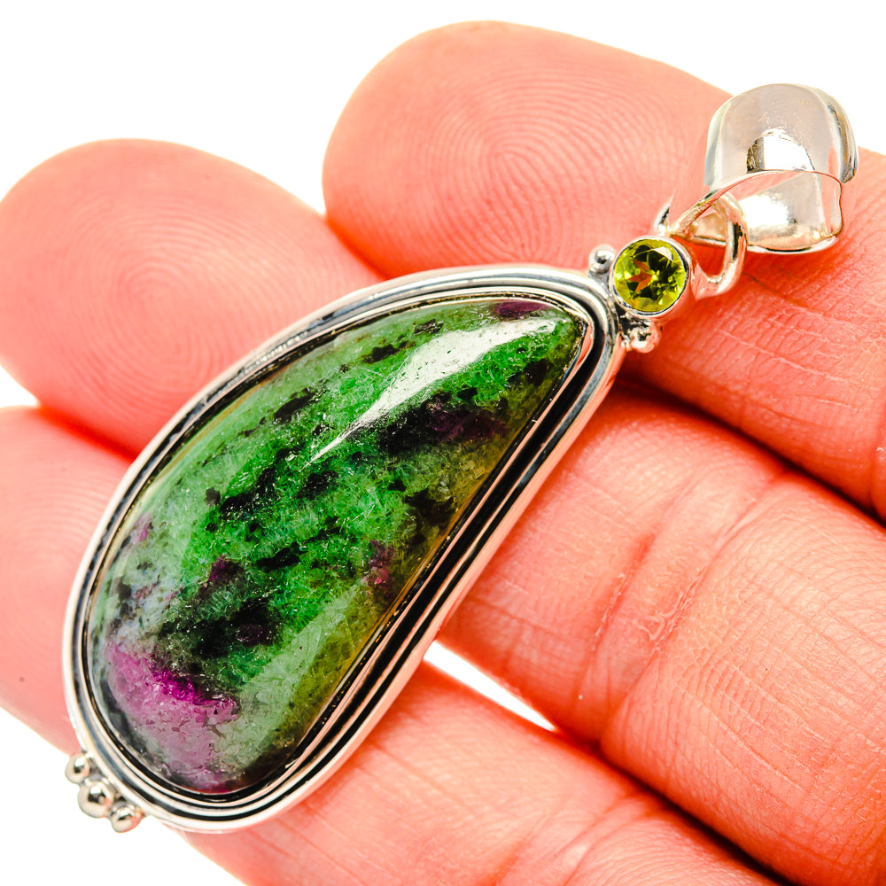 Ruby Zoisite Pendants handcrafted by Anasilvercos - PD30532