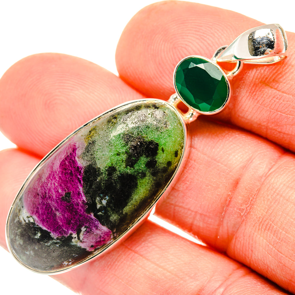Ruby Zoisite Pendants handcrafted by Anasilvercos - PD30539