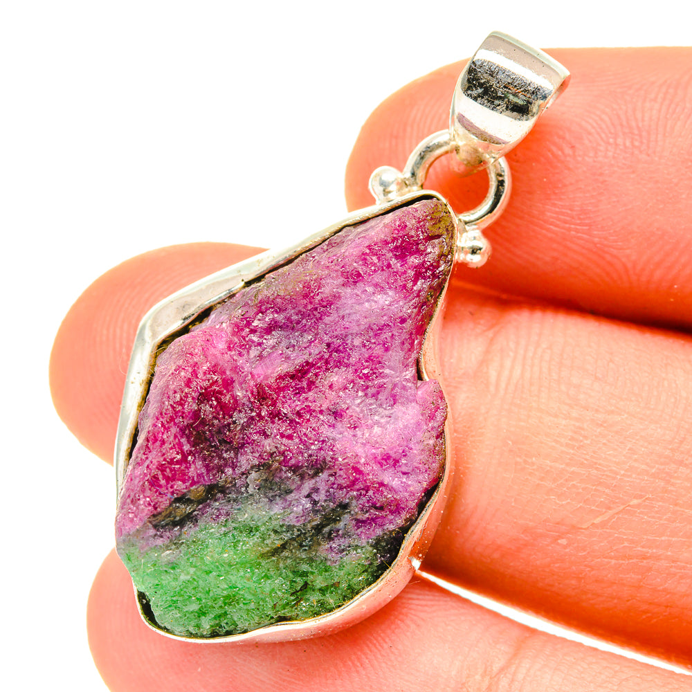 Ruby Zoisite Pendants handcrafted by Anasilvercos - PD3055