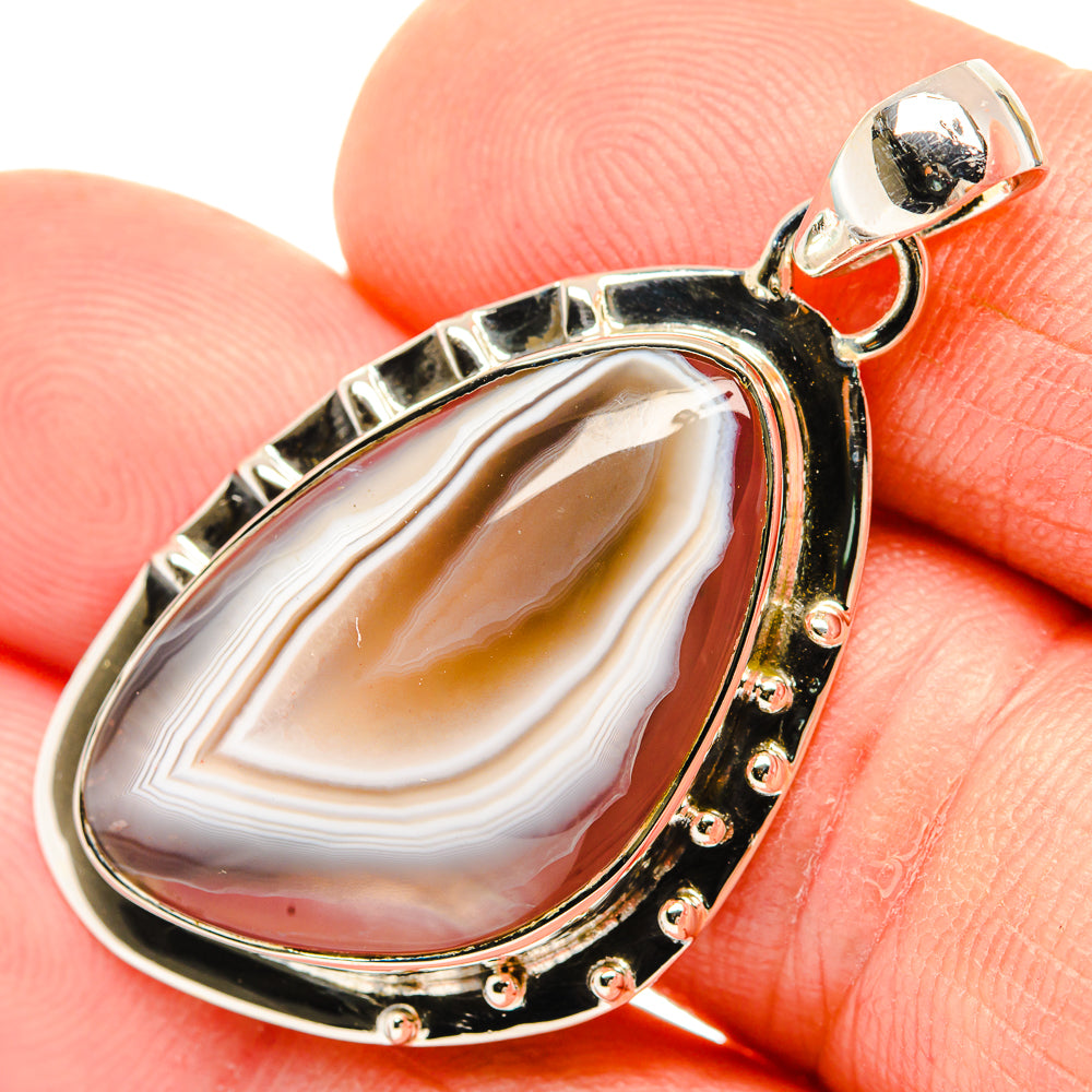 Botswana Agate Pendants handcrafted by Anasilvercos - PD30559