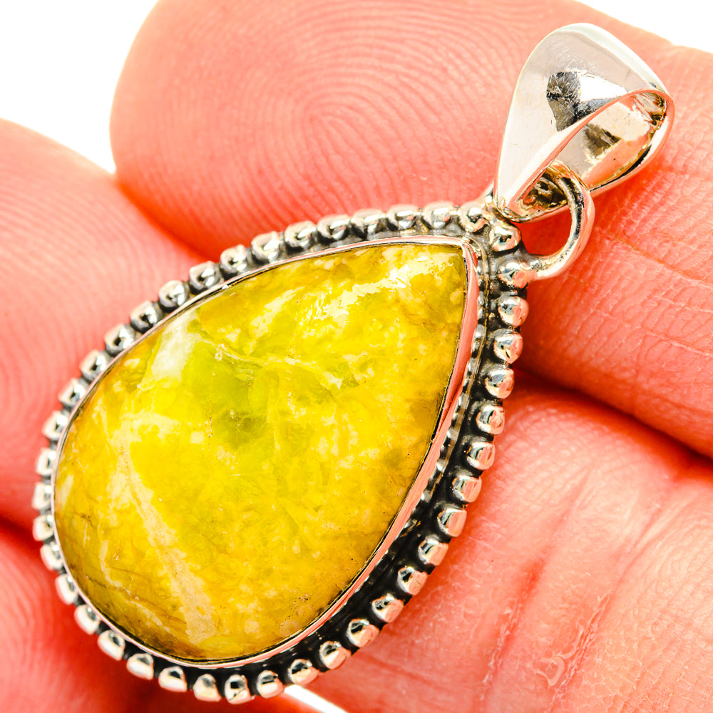 Lemon Jasper Pendants handcrafted by Anasilvercos - PD30573