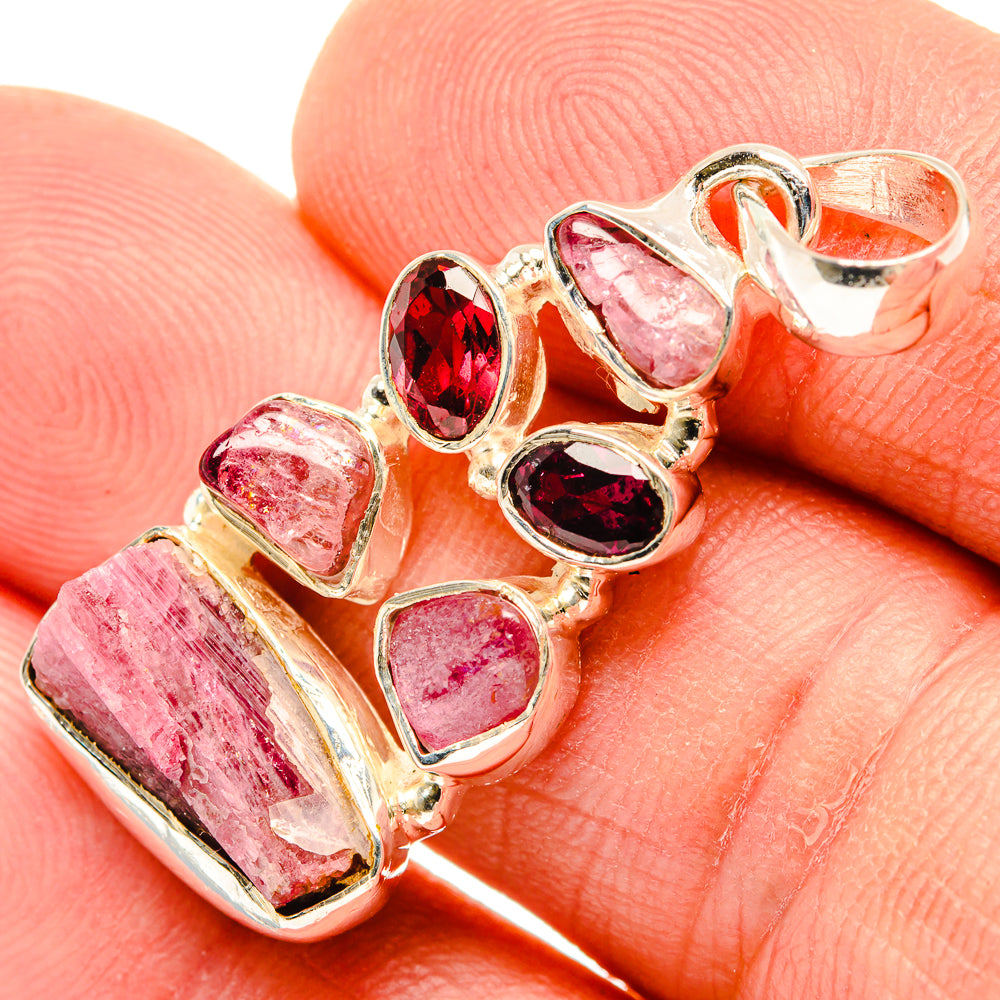 Pink Tourmaline Pendants handcrafted by Anasilvercos - PD30596
