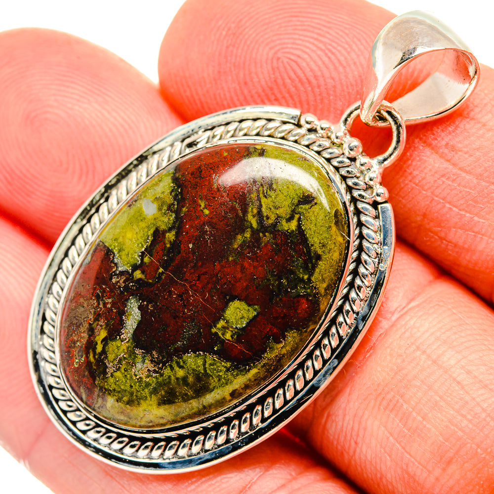 Dragon's Blood Stone Pendants handcrafted by Anasilvercos - PD30609