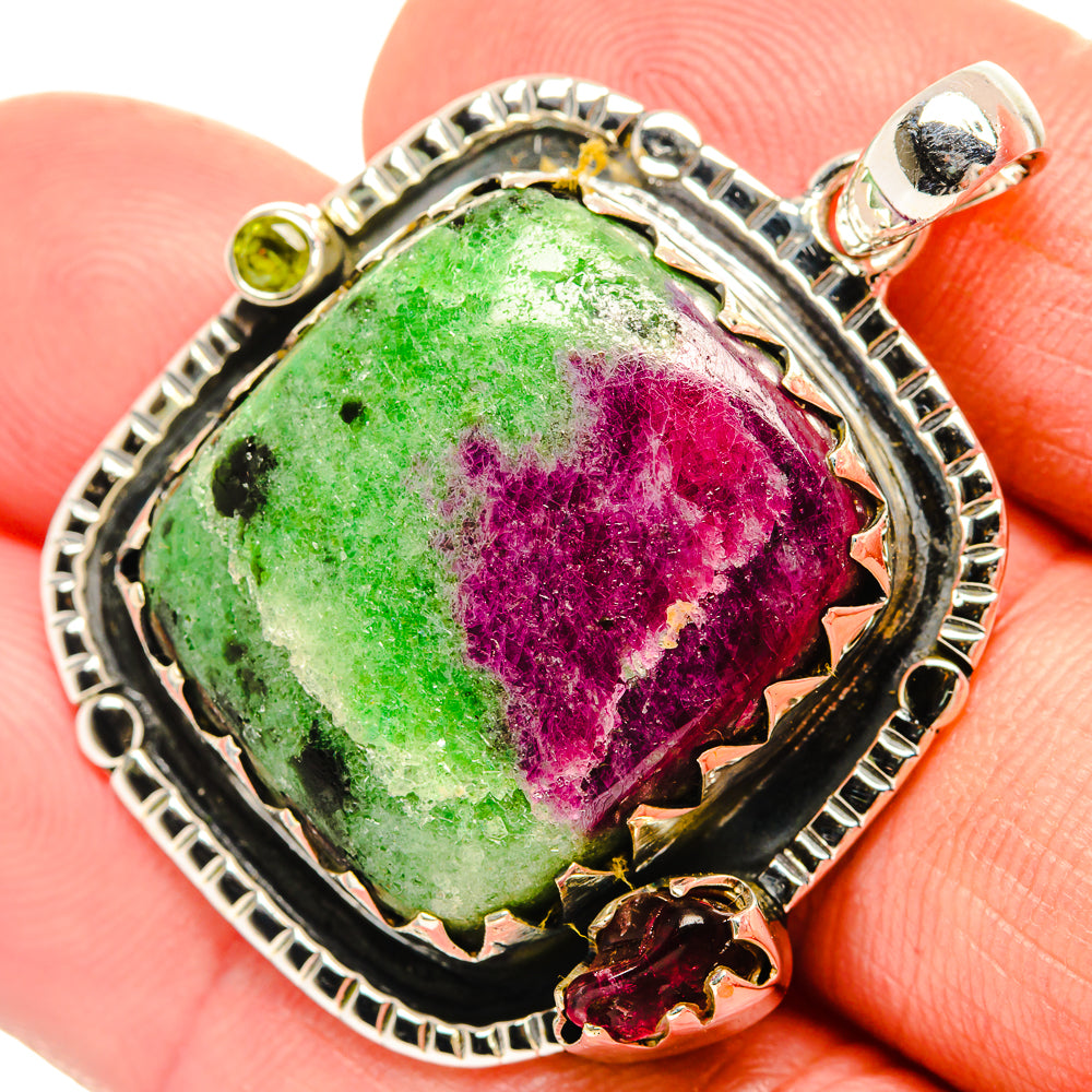 Ruby Zoisite Pendants handcrafted by Anasilvercos - PD30614