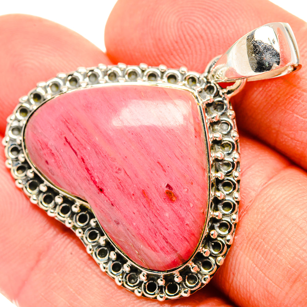 Pink Agate Pendants handcrafted by Anasilvercos - PD30619